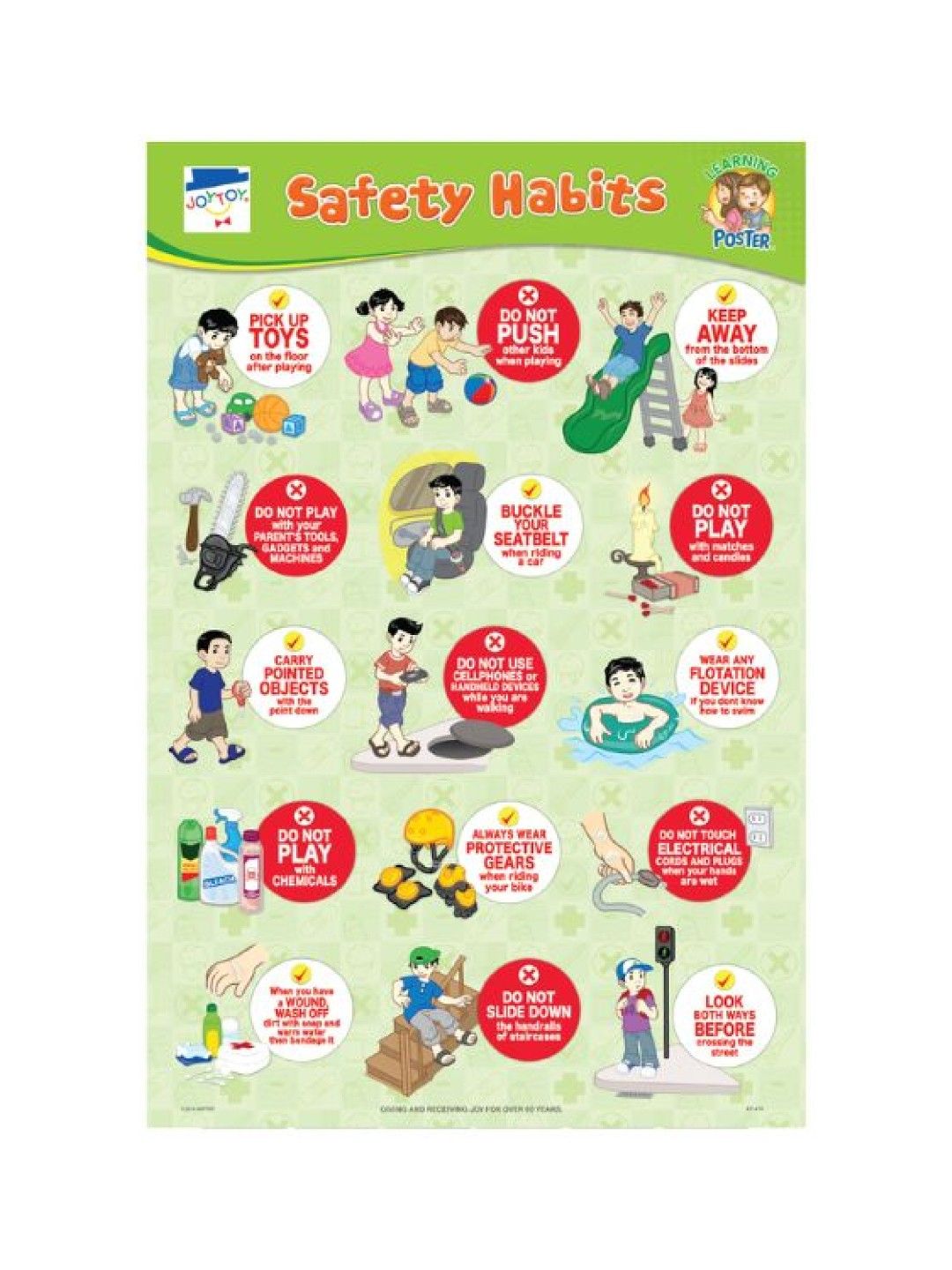 Joytoy Safety Habits Poster (No Color- Image 1)