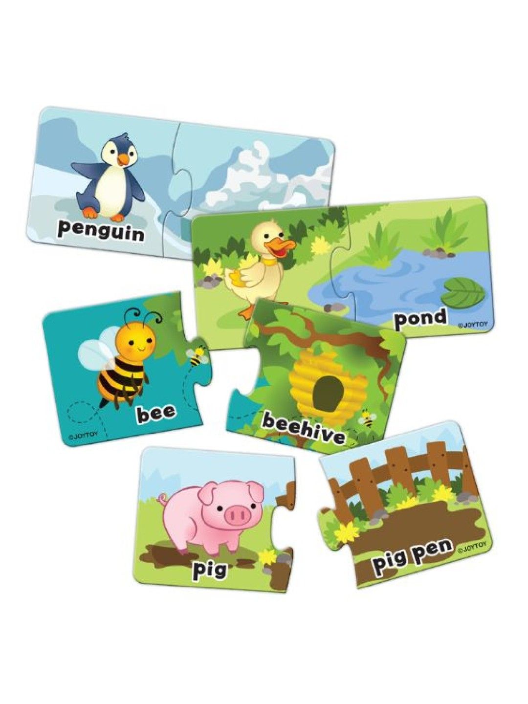 Joytoy Animal Habitat Match-up Puzzles (No Color- Image 2)