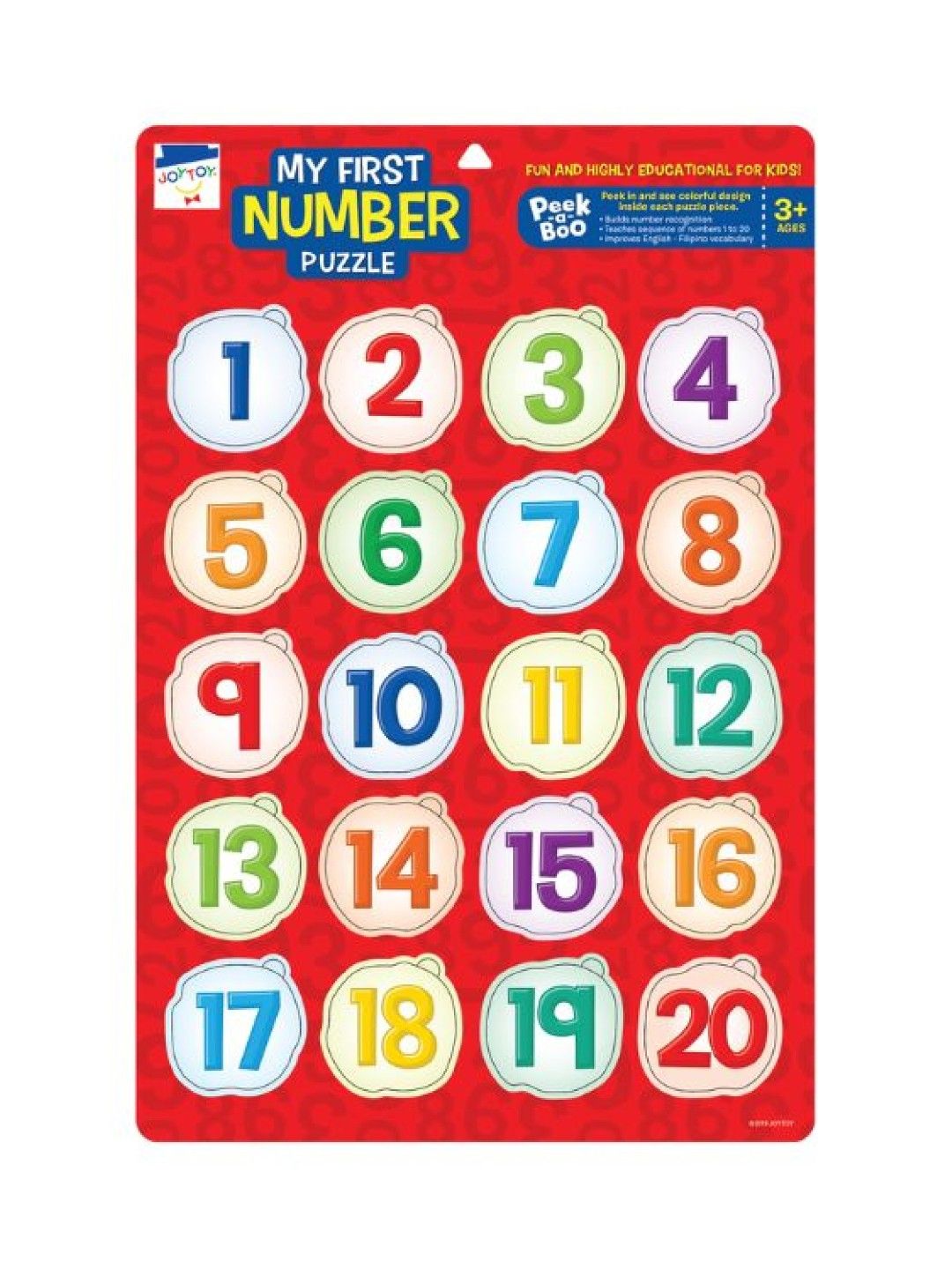 Joytoy First Number Puzzle (Peek-a-boo) (No Color- Image 1)