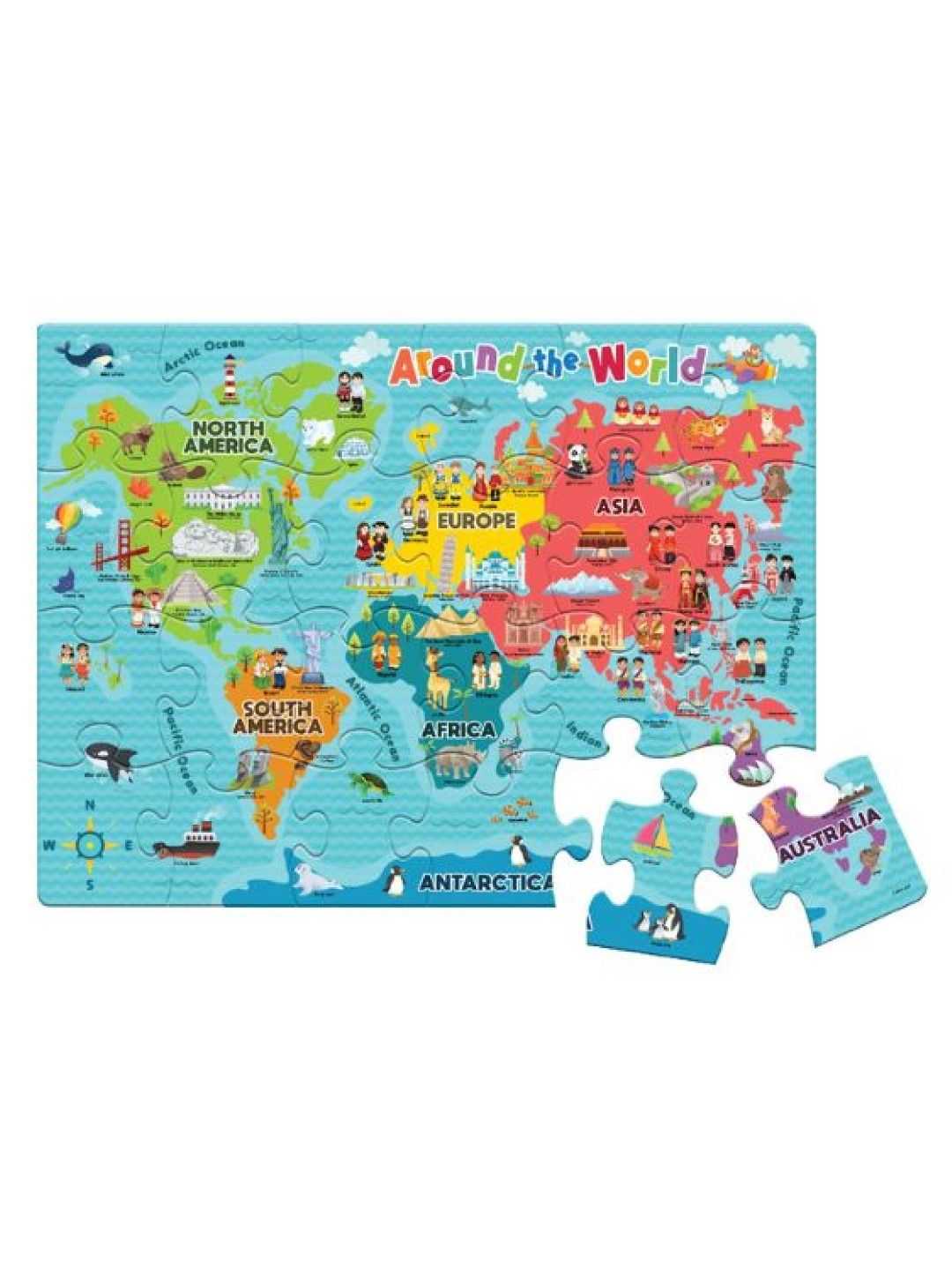 Joytoy Around the World Floor Puzzle (No Color- Image 2)