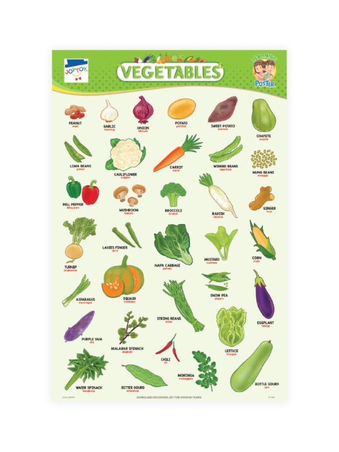 Joytoy Vegetables Poster (No Color- Image 1)