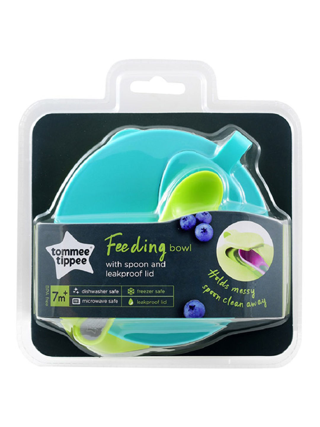 Tommee Tippee Easy Scoop Feeding Bowls with Spoon (Green- Image 1)