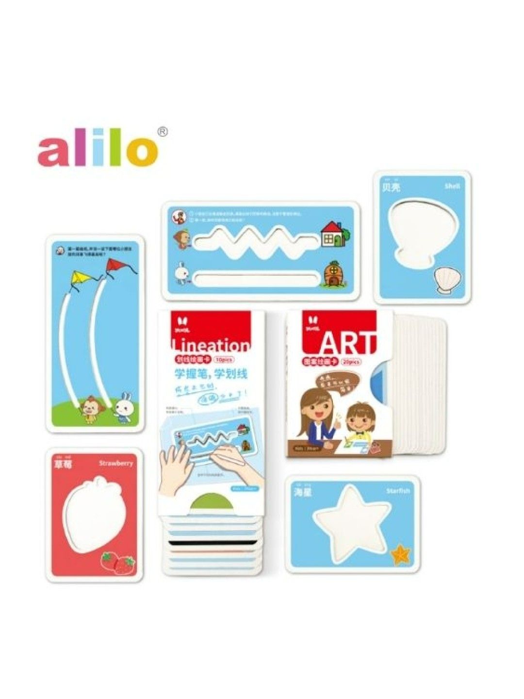 Alilo Art & Lines Educational Stencil Set for Magic Writing Tablet (No Color- Image 2)