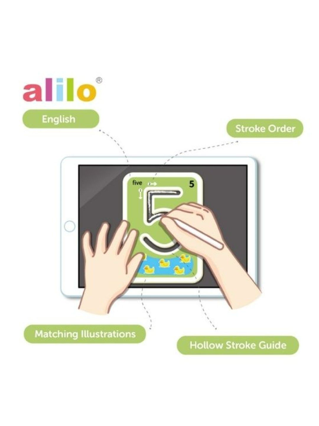 Alilo Alphabet & Numbers Educational Stencil Set for Magic Writing Tablet (No Color- Image 4)