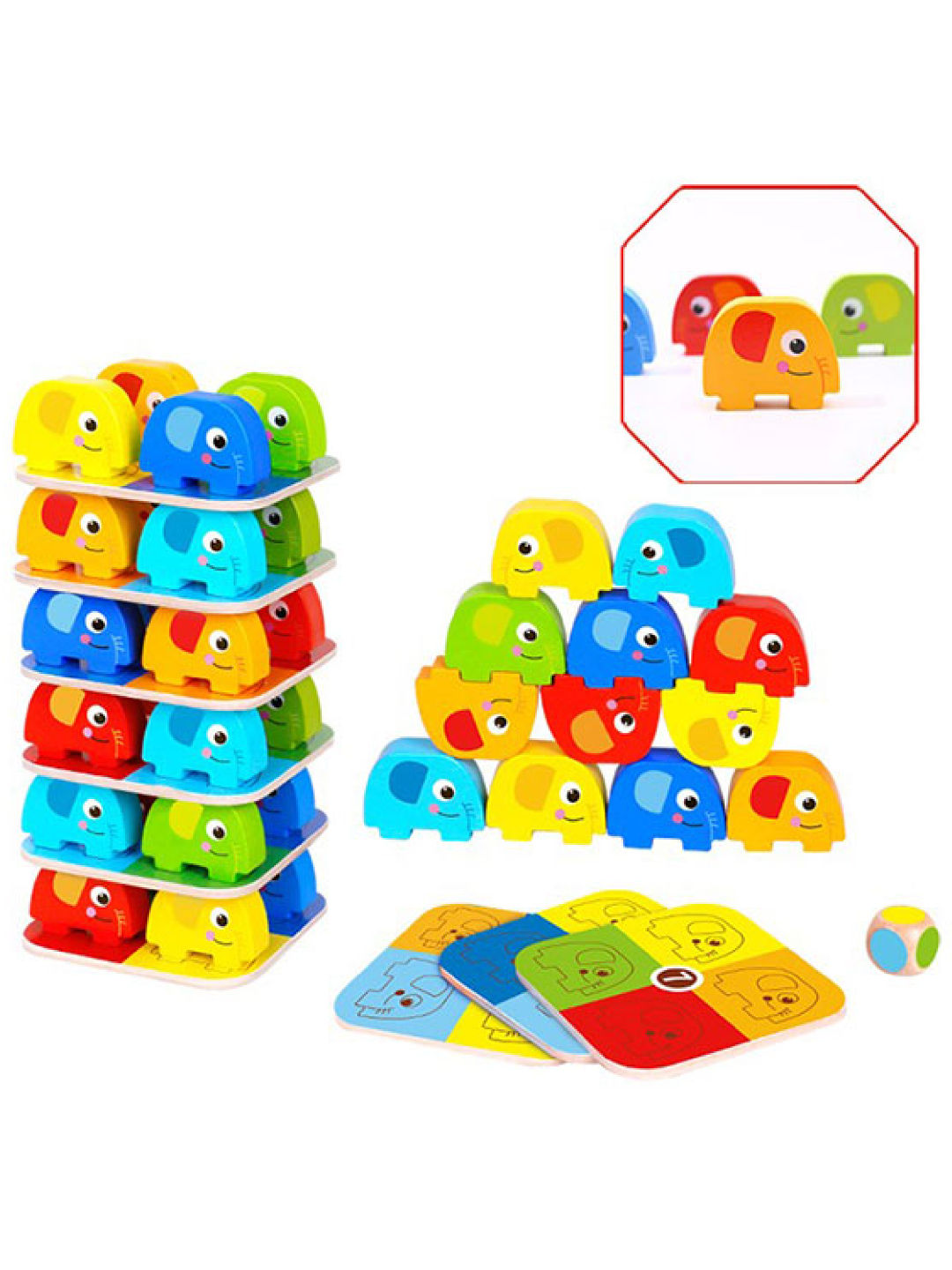 Tooky Toy Elephant Stacking Game (No Color- Image 2)