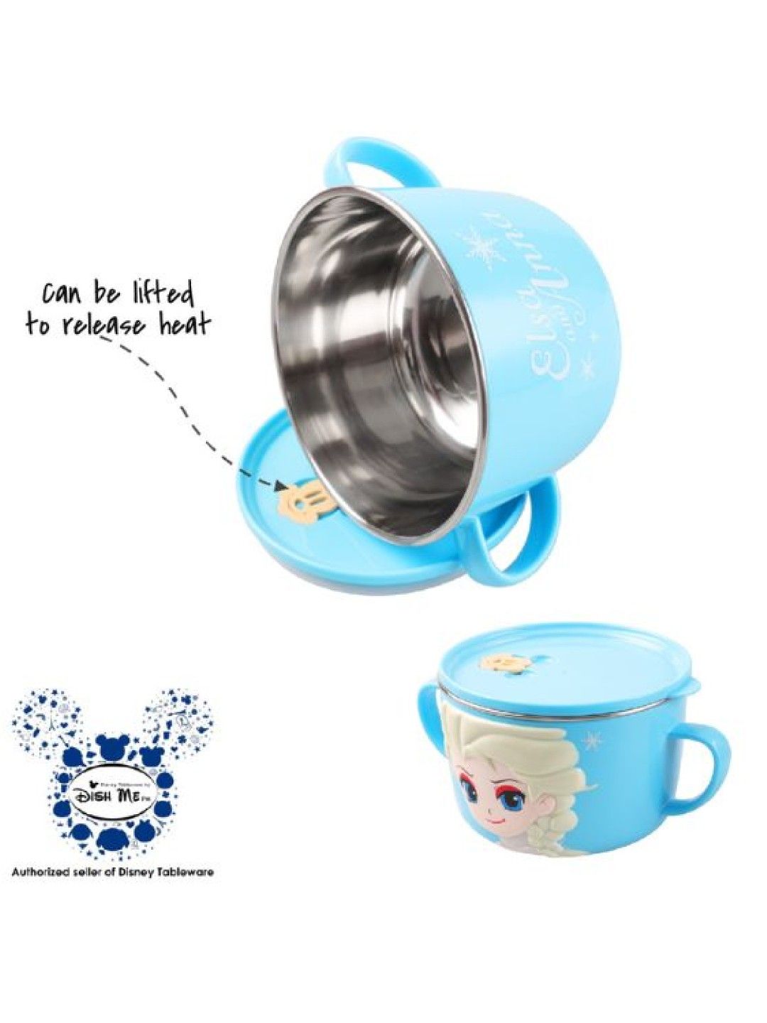 Dish Me PH Disney Elsa - 3D Stainless Mug Bowl, Cup, Spoon & Fork (4pcs Gift Set) (No Color- Image 3)