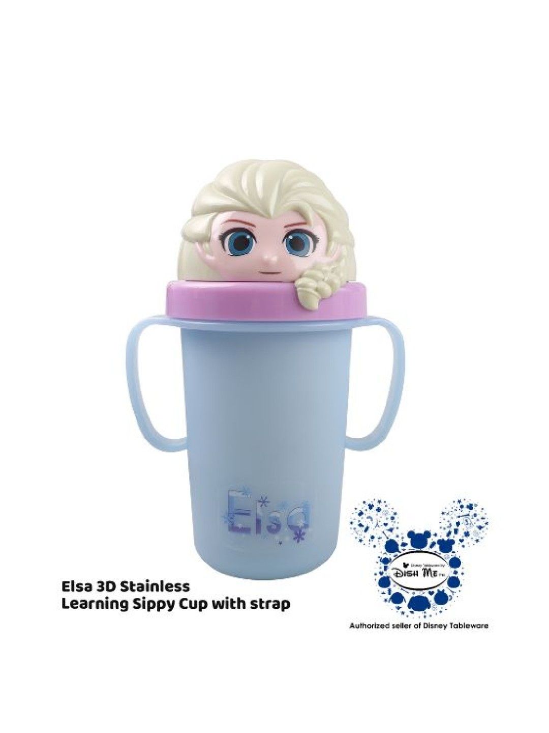 Dish Me PH Disney Elsa - 3D Stainless Learning Sippy Cup with strap (300ml) (No Color- Image 2)