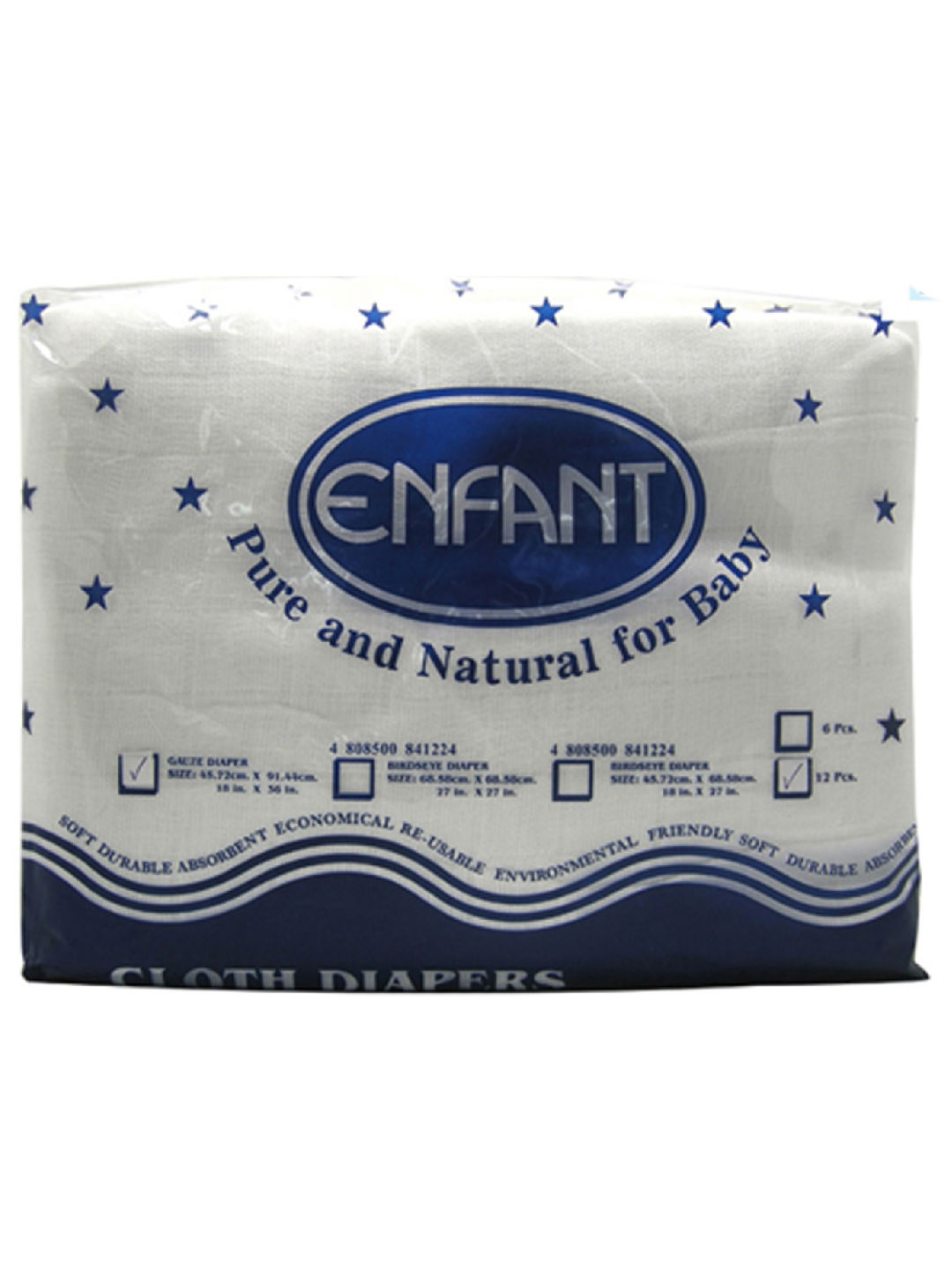 Enfant Baby Lampin Cloth Gauze Diaper (12-Pack)