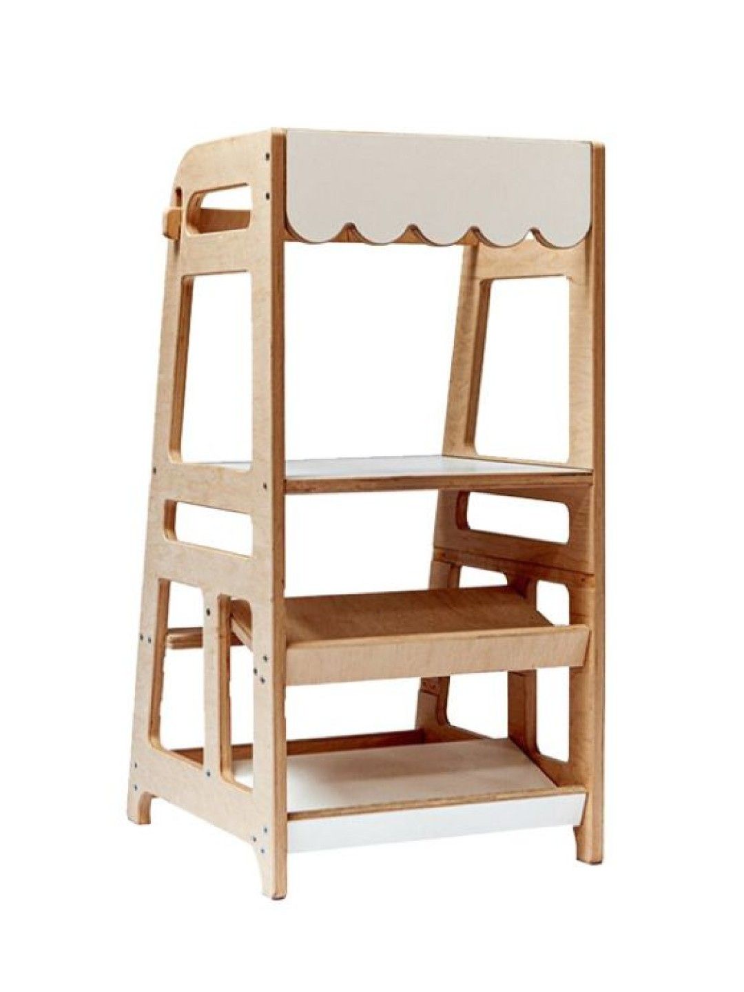 barnmöbler Enkel 2-in-1 Learning Tower and Pretend Play Market Stall (Wood- Image 1)