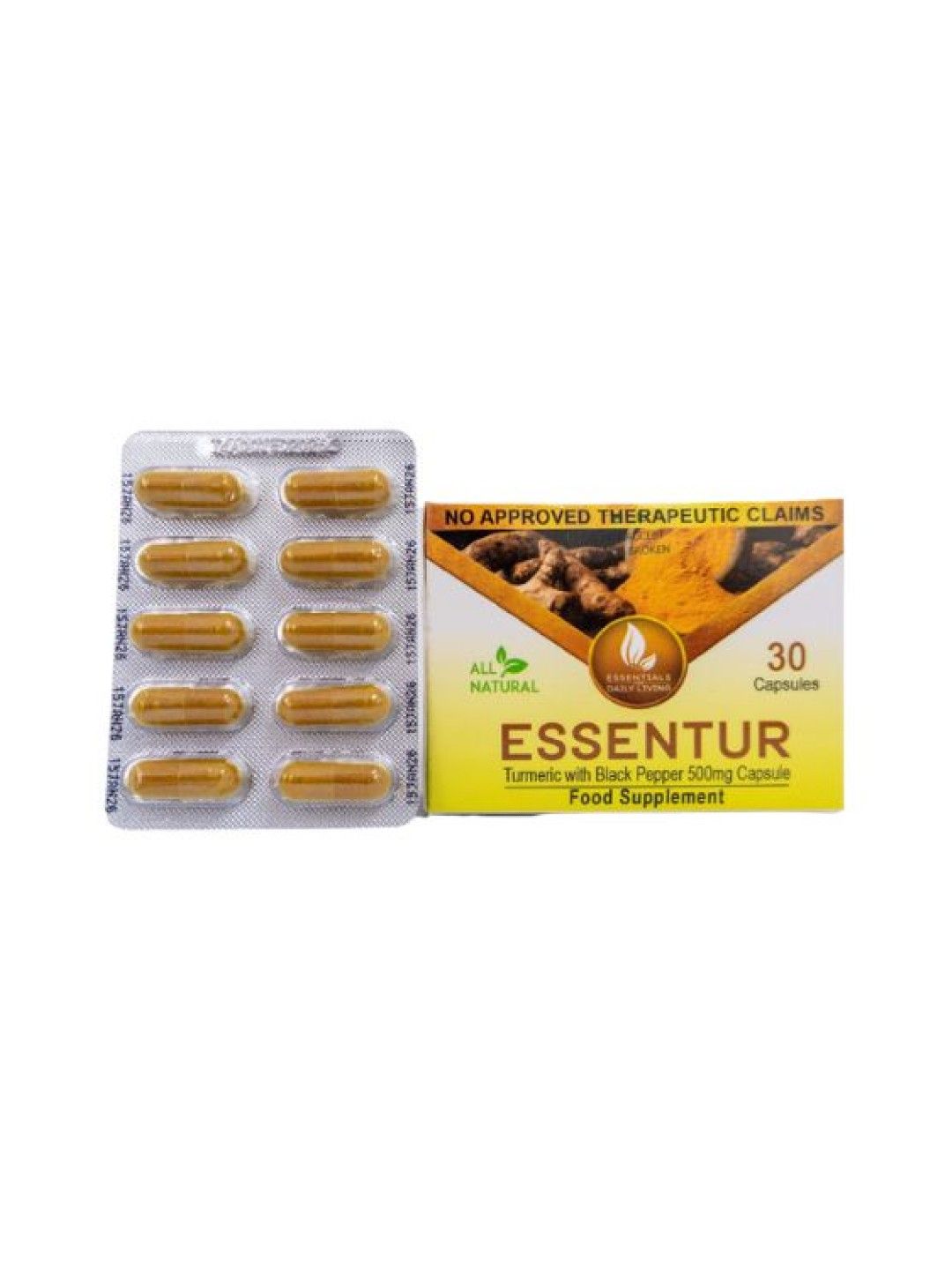 Essen Turmeric with Black Pepper 500mg Capsule 30's) (No Color- Image 2)