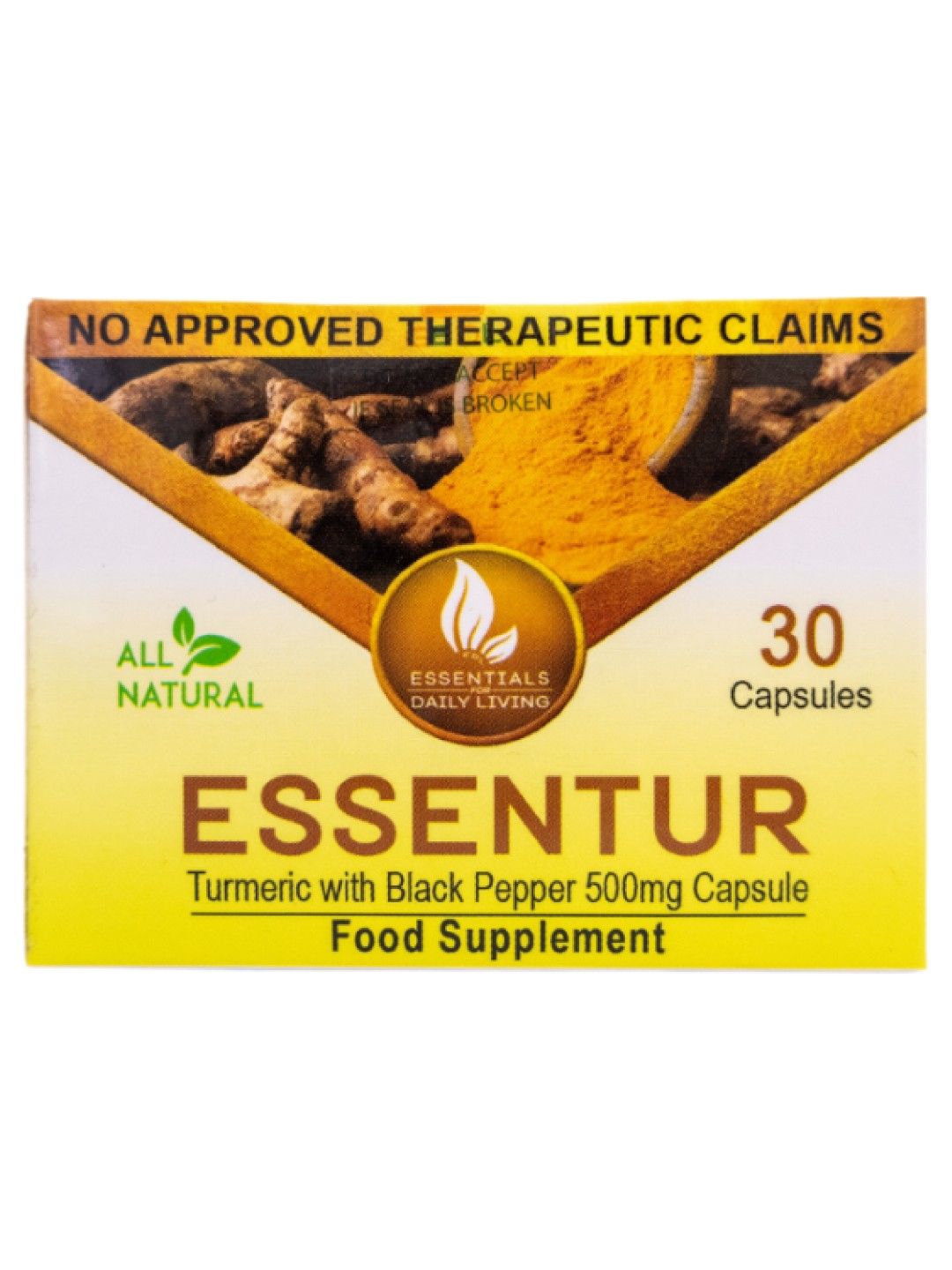 Essen Turmeric with Black Pepper 500mg Capsule 30's)