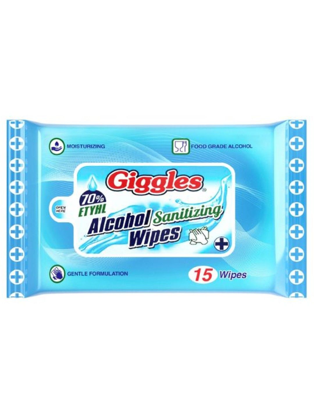 Giggles 70% Ethyl Alcohol Sanitizing Wipes 15s