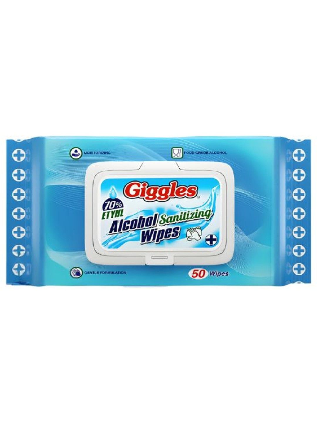 Giggles 70% Ethyl Alcohol Sanitizing Wipes 50s (No Color- Image 1)