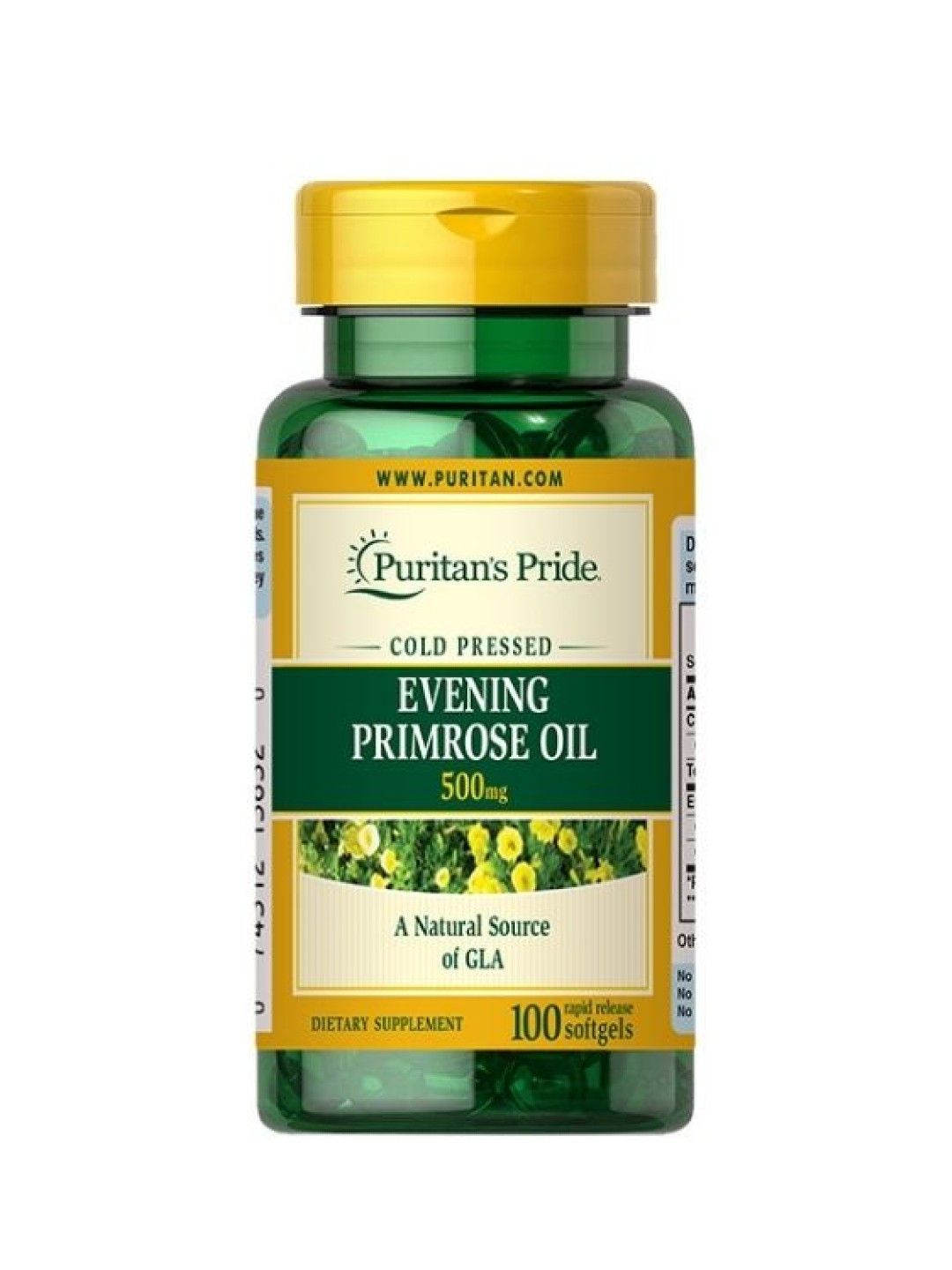 Puritan's Pride Evening Primrose Oil 500 mg (100 softgels)
