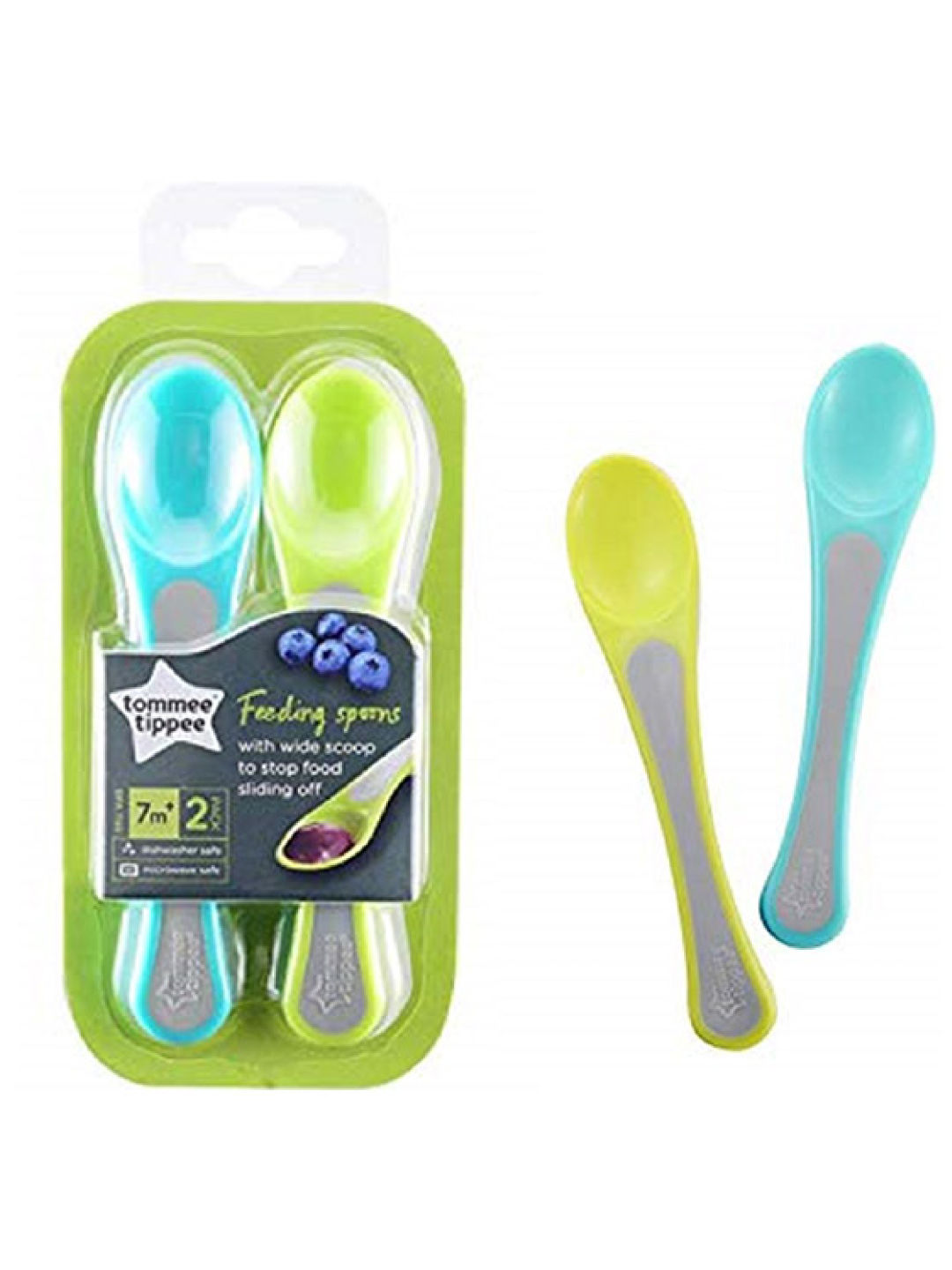 Tommee Tippee Explora Feeding Spoons (Pack of 2) (Blue- Image 1)
