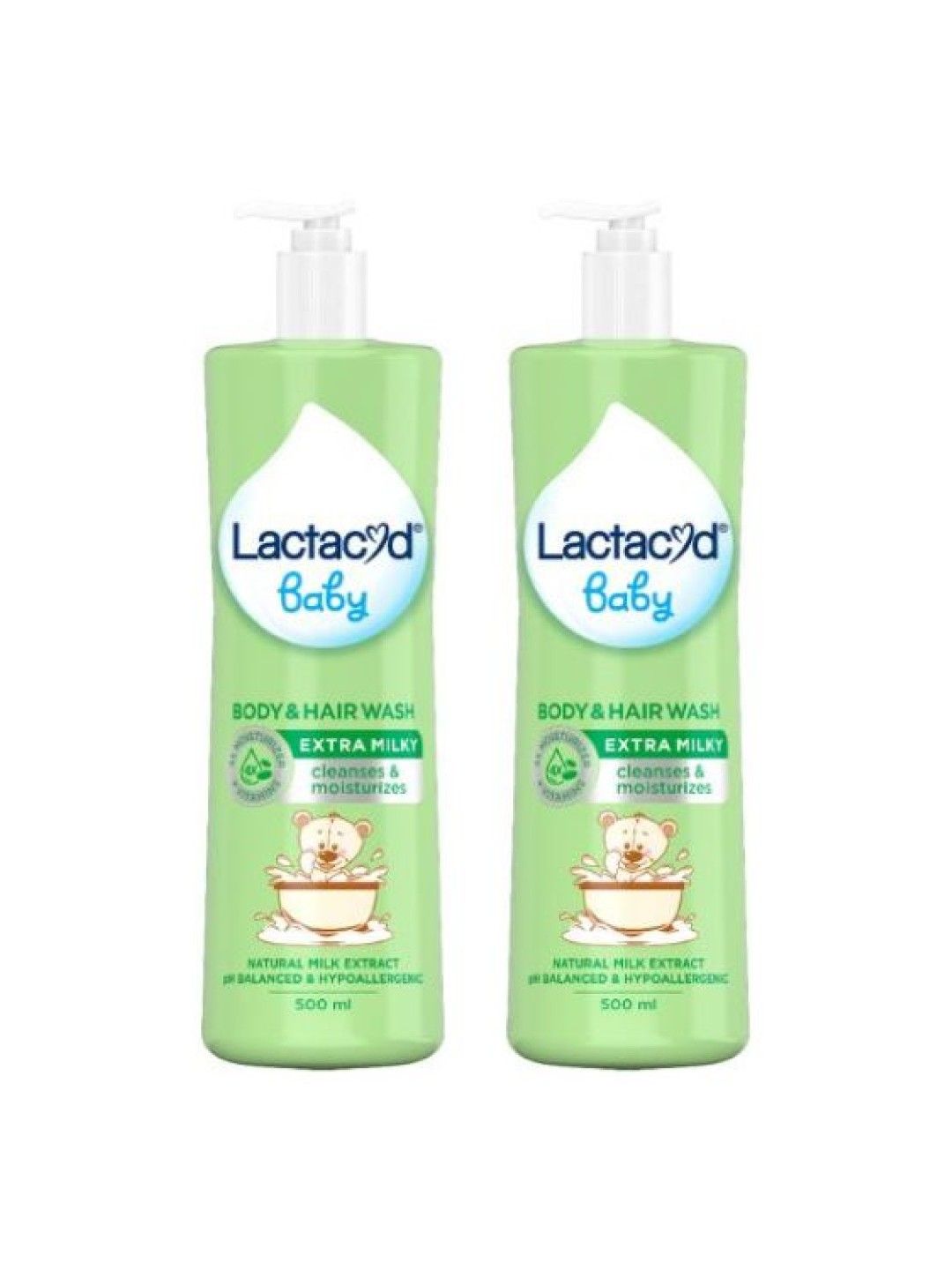 Lactacyd Baby Extra Milky 2-in-1 Body and Hair Wash (500ml) Bundle of 2 (No Color- Image 1)