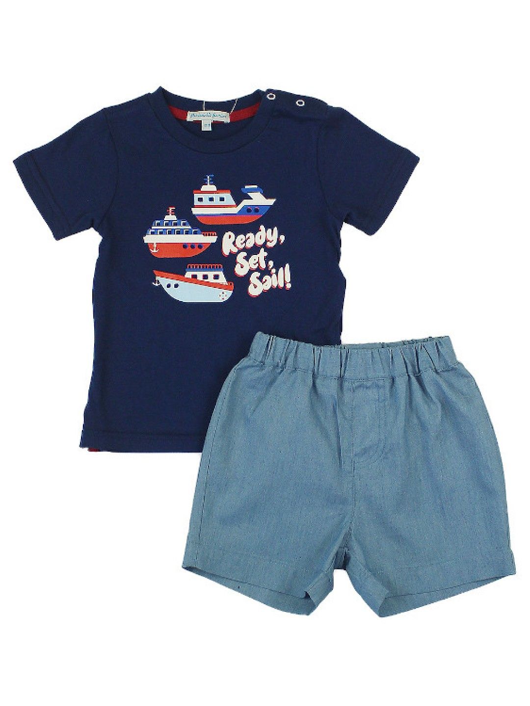 Periwinkle Fawzi Baby Top and Bottom Set (Navy Blue- Image 1)