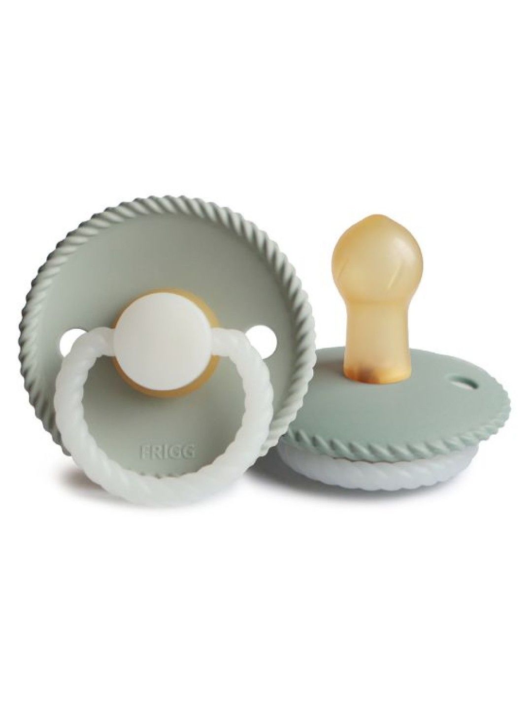 FRIGG Night Glow in the Dark Natural Rubber Baby Pacifier (Rope Sage- Image 1)