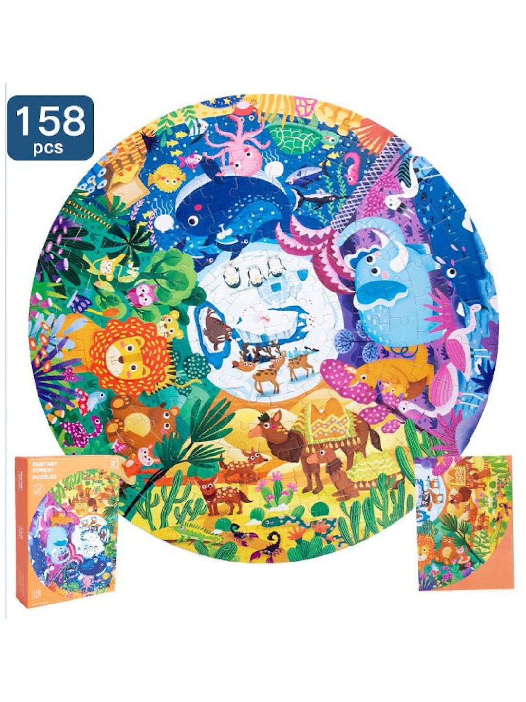 Hungry Hippo PH Fantasy Forest 360 Round Puzzle (158pcs) (No Color- Image 1)