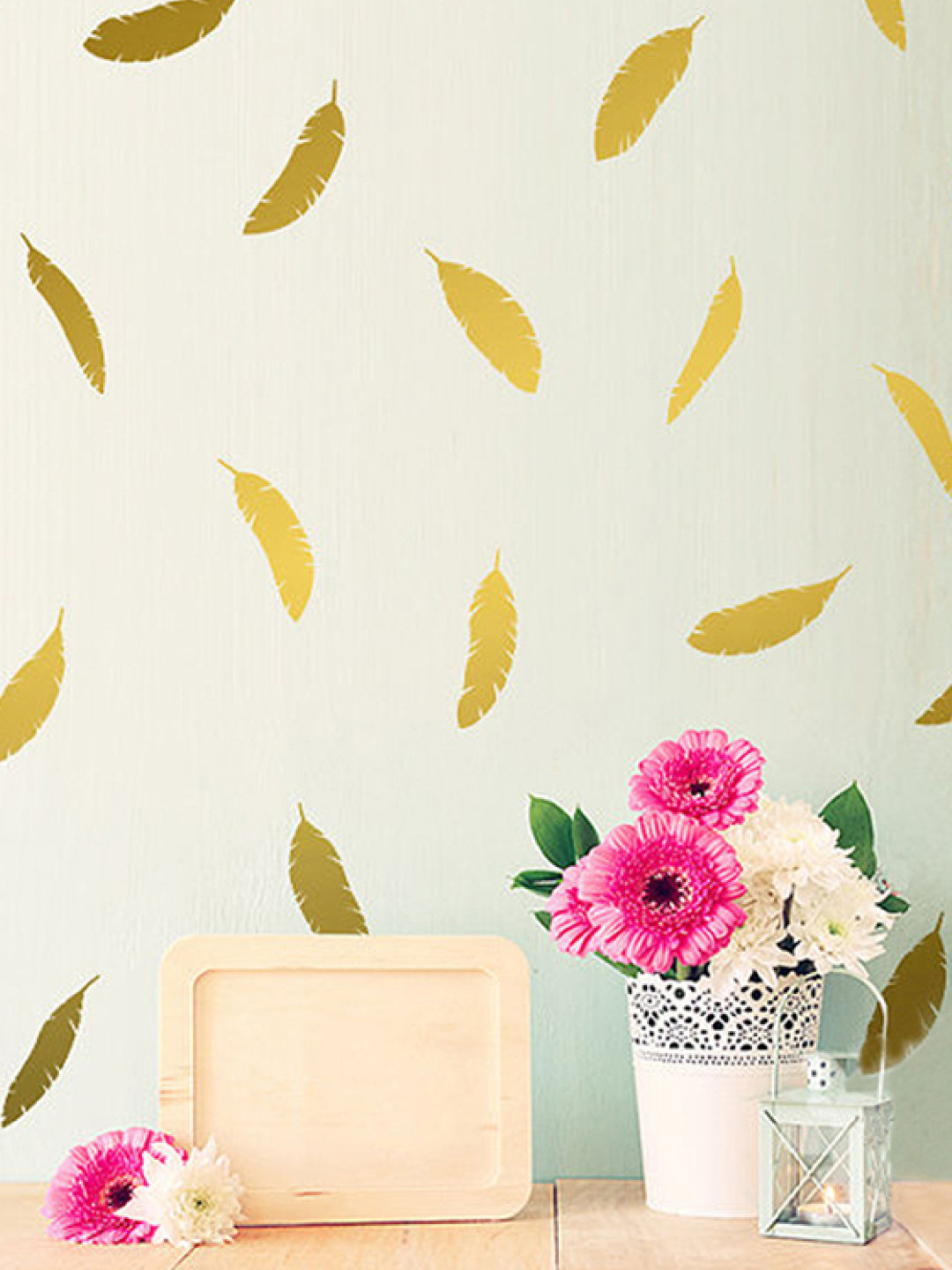 Baboo Basix Feathers of Gold Peel and Stick DIY Wall Decals (No Color- Image 2)