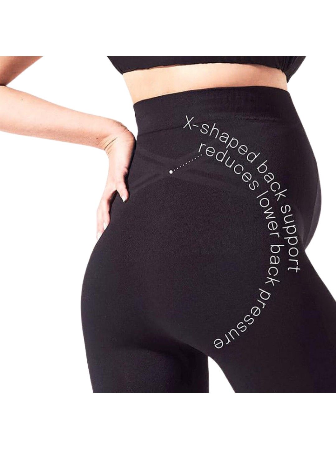 BellaMom MaterniCore Pregnancy Comfort and Support Shorts (Black- Image 2)