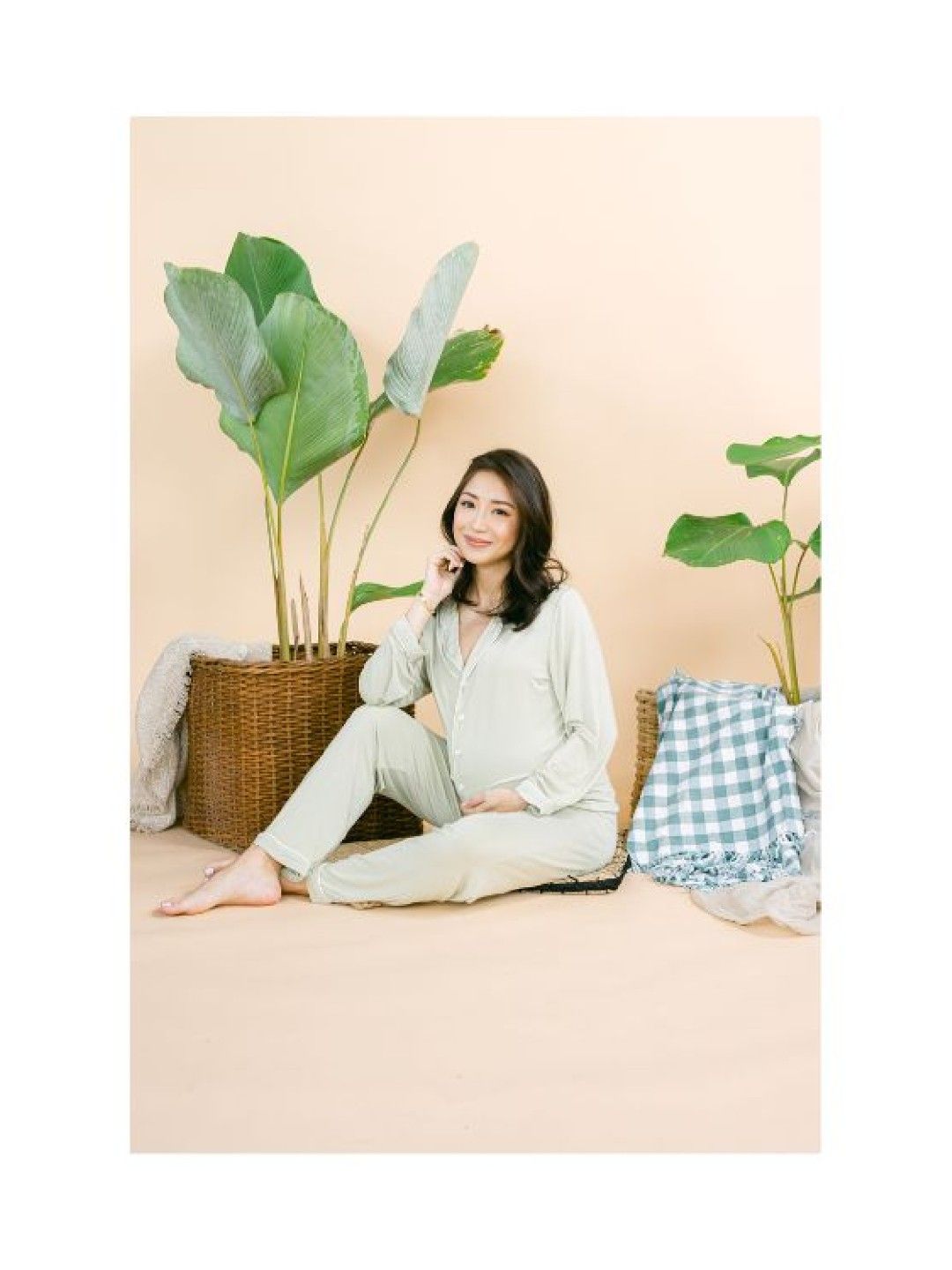Bamberry Baby Kryz Collection Long Sleeves Button Down PJ Set (Fern- Image 3)