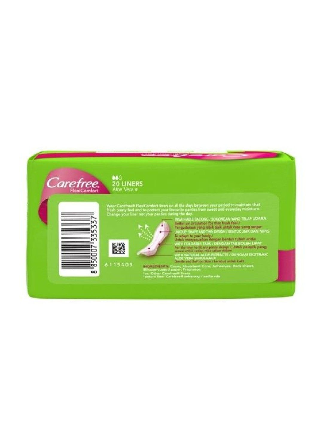 Carefree FlexiComfort Aloe Vera Panty Liners (20s) (No Color- Image 4)