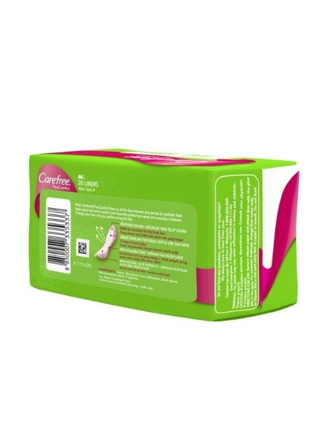 Carefree FlexiComfort Aloe Vera Panty Liners (20s) (No Color- Image 3)