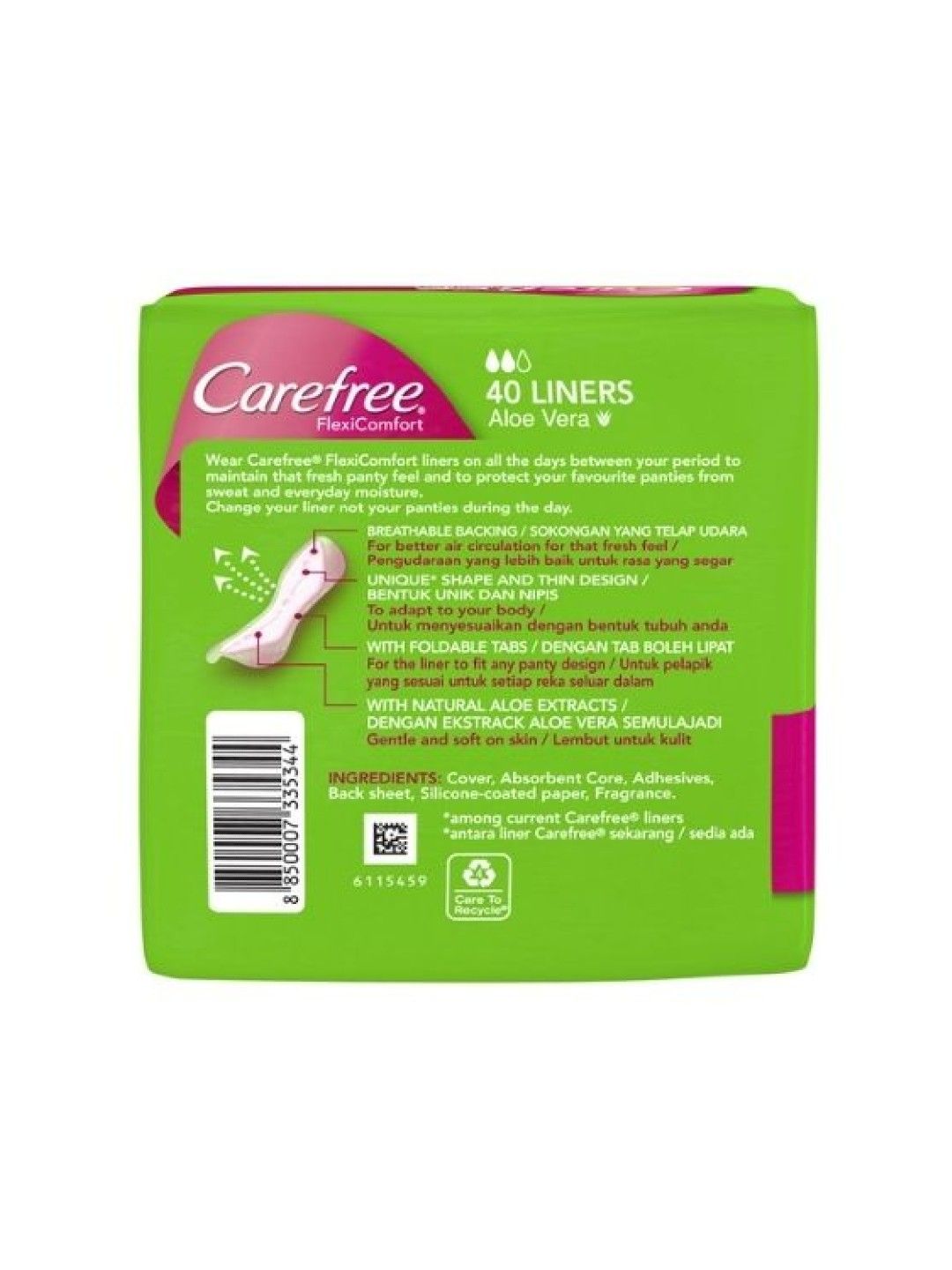 CAREFREE® FlexiComfort With Fresh Scent Panty Liner