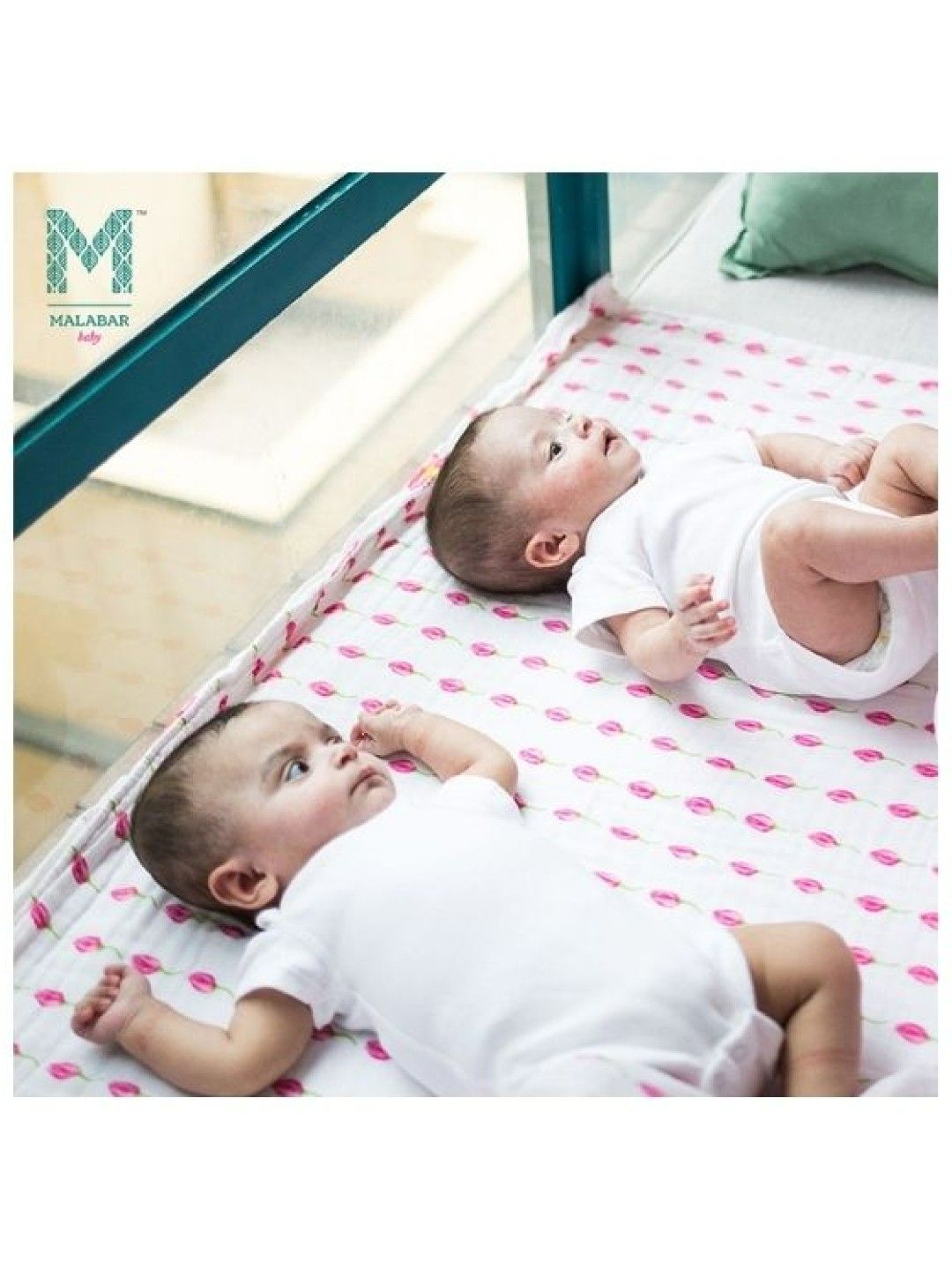 Malabar Baby Organic Muslin Single Swaddle - Flower Bud (No Color- Image 3)