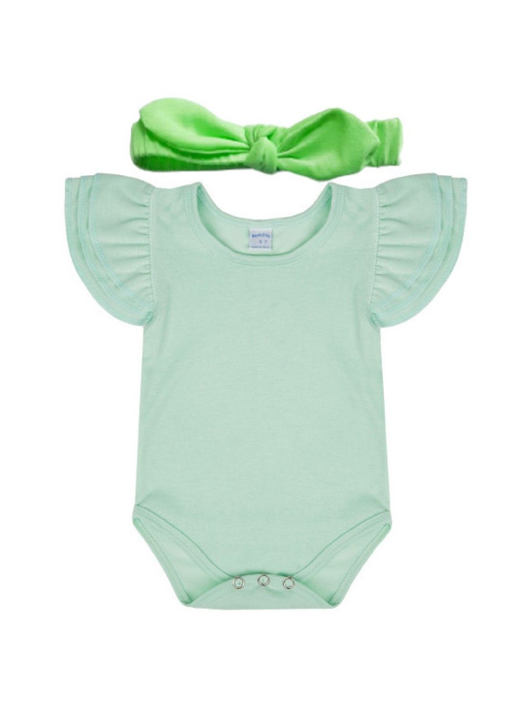 BestCare Flutter Sleeve Onesie with Headband Set (Cool Green- Image 1)