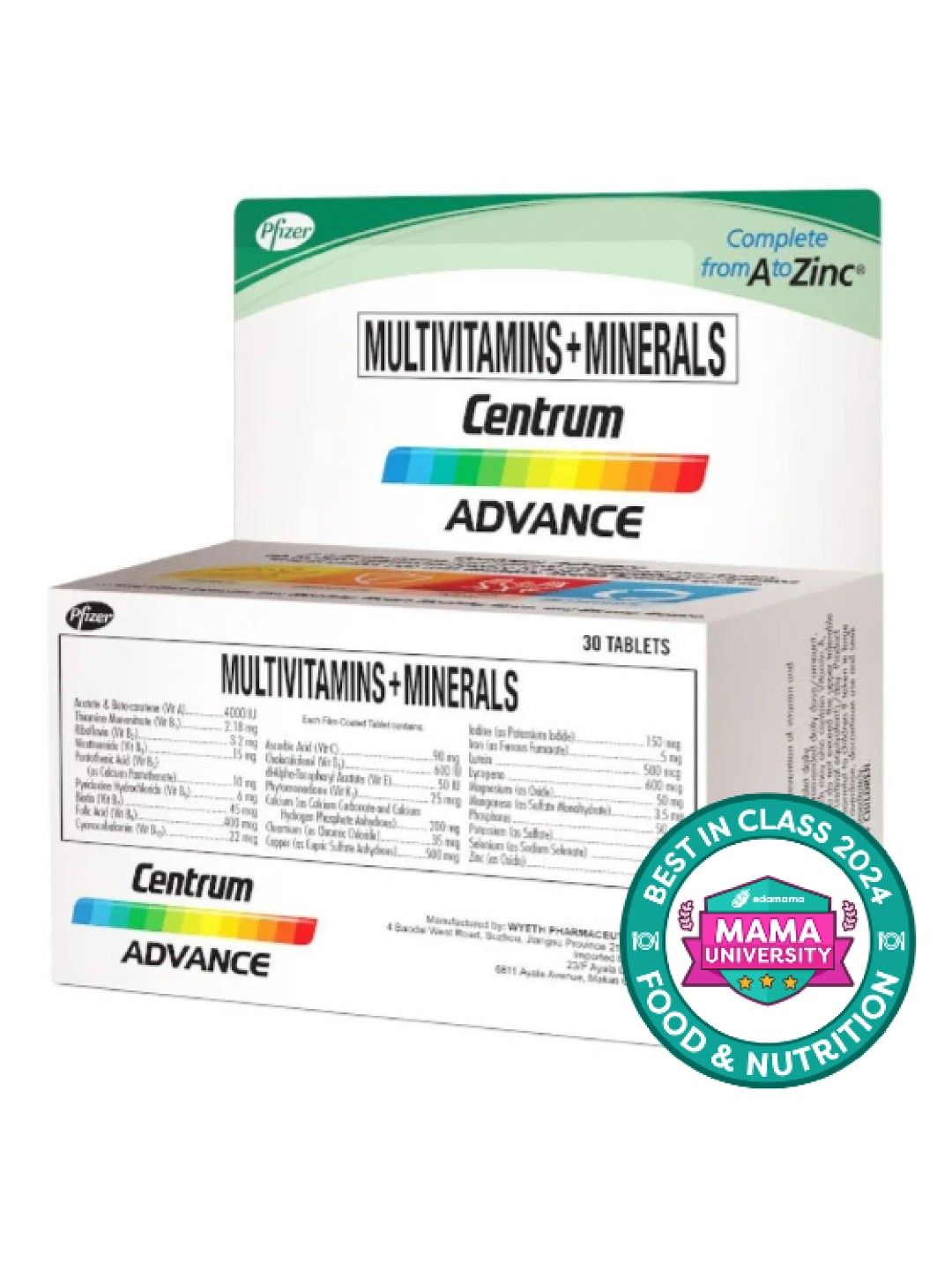 Centrum Advance Multivitamins + Minerals Bottle (30s) (No Color- Image 1)