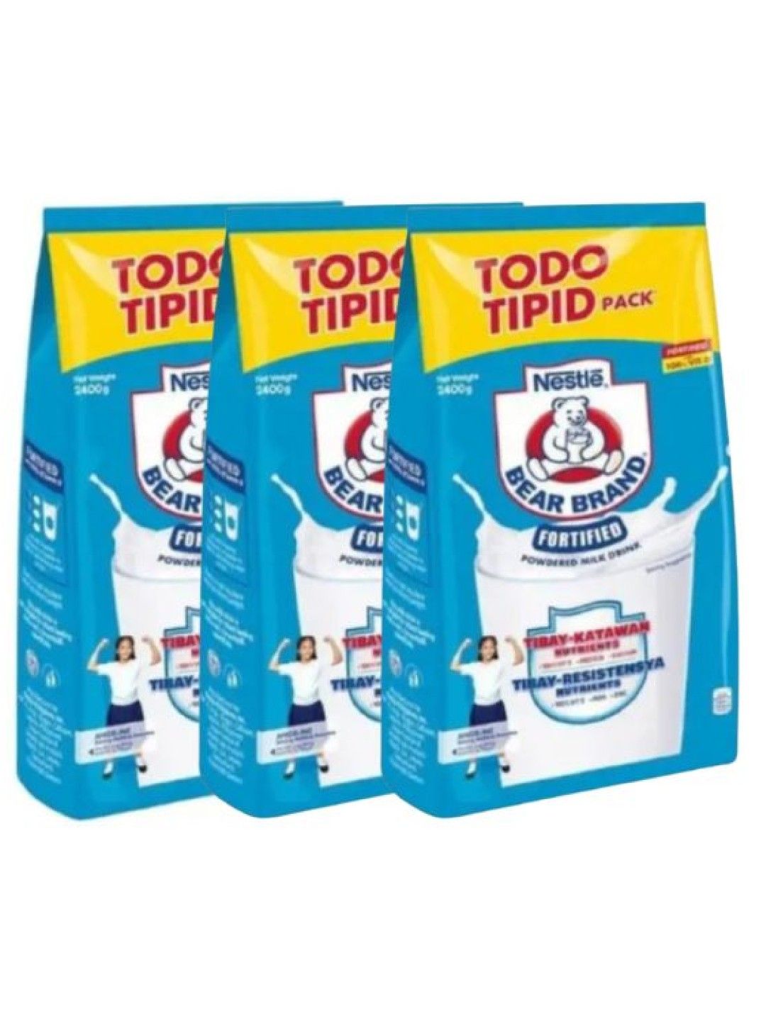 Bear Brand Fortified Powdered Milk Drink (2.4kg) Bundle of 3