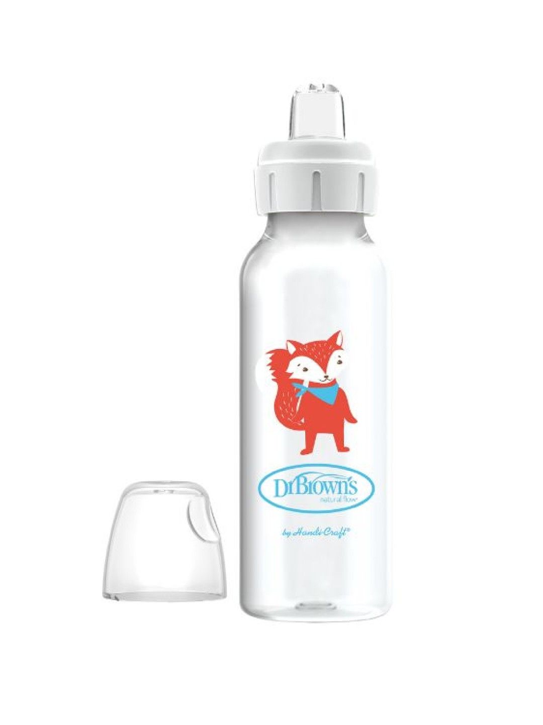 Dr. Brown's Feeding Bottle (250ml) PP Narrow-Neck Options+ Sippy Spout Bottle (1-Pack) (Fox- Image 1)