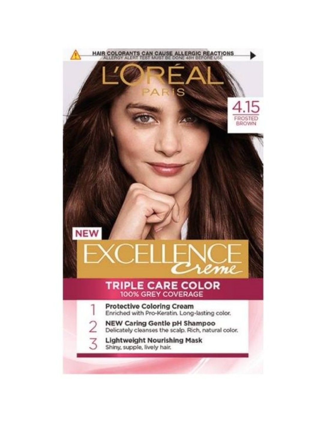 L'Oreal Paris Excellence Creme Triple Care Hair Color - Frosted Brown 4.15 (No Color- Image 1)