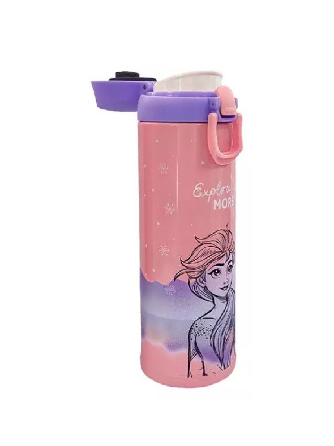 Zippies Lab Disney Marvel Flip Top Insulated Water Bottle (480ml) (Frozen Frosted Lights- Image 2)