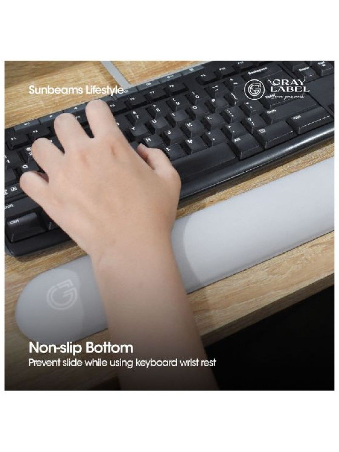 Sunbeams Lifestyle Gray Label Keyboard & Mouse Wrist Memory Foam (No Color- Image 3)