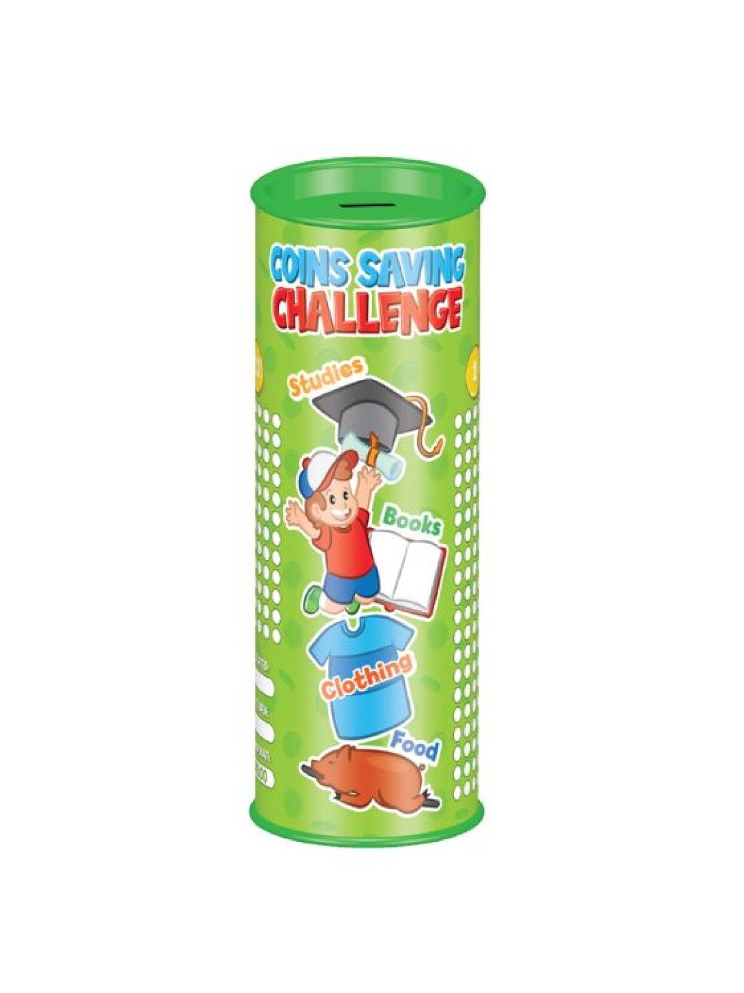 Joytoy Coins Saving Challenge 8" Coinbank (Green- Image 1)
