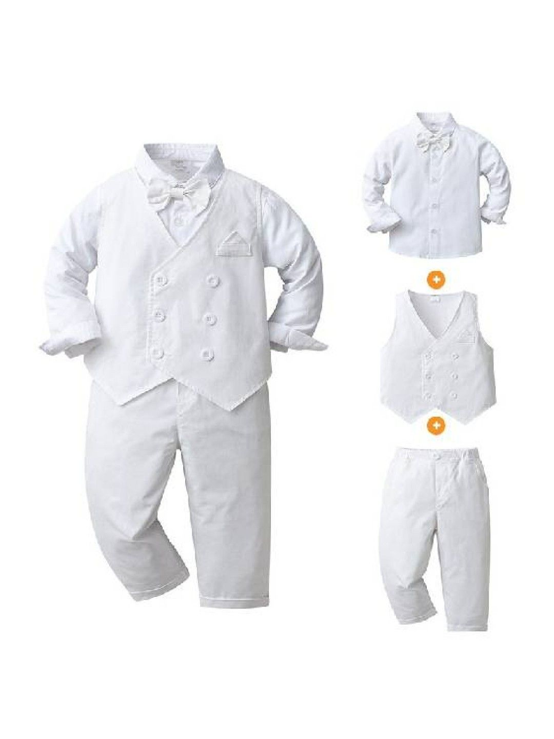 Seams 195 Gabriel 3-Piece Baptismal Wear (White- Image 2)