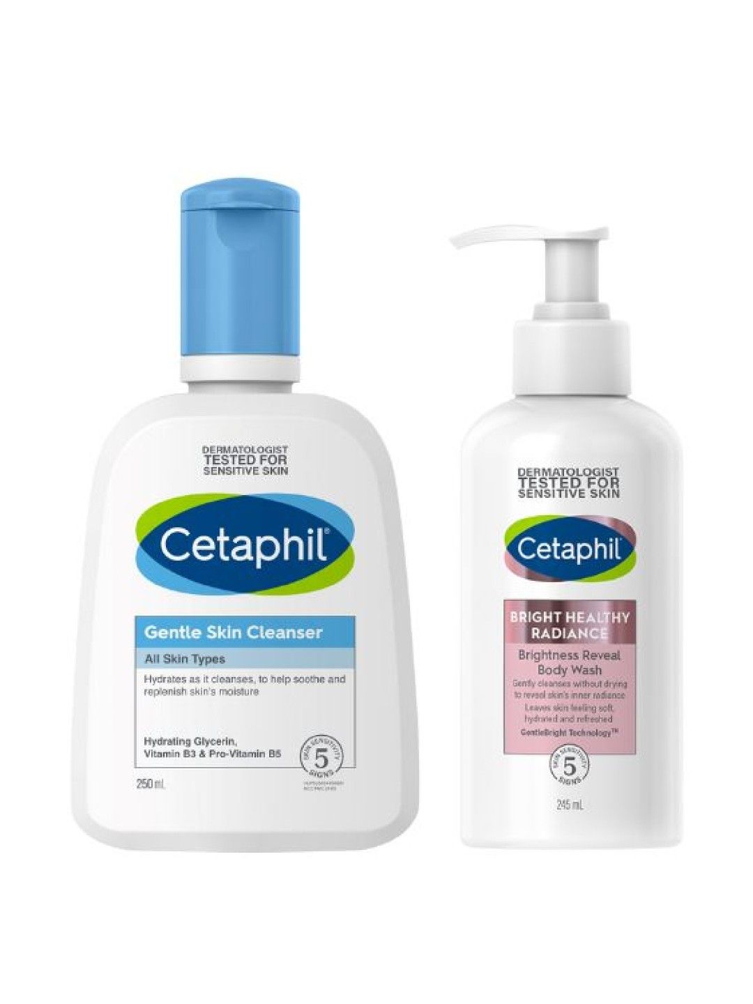 Cetaphil Gentle Skin Cleanser (250ml) with FREE Brightness Reveal Body Wash  (245ml)