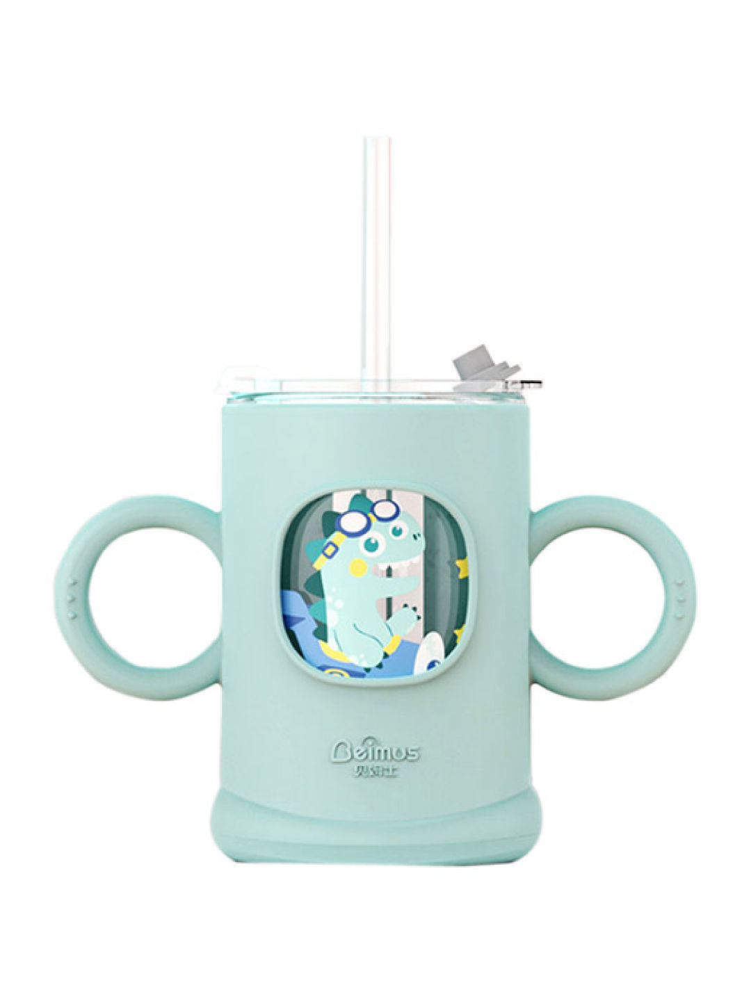 Baby Prime Sip and Straw Glass Cup and Silicone Cover Set