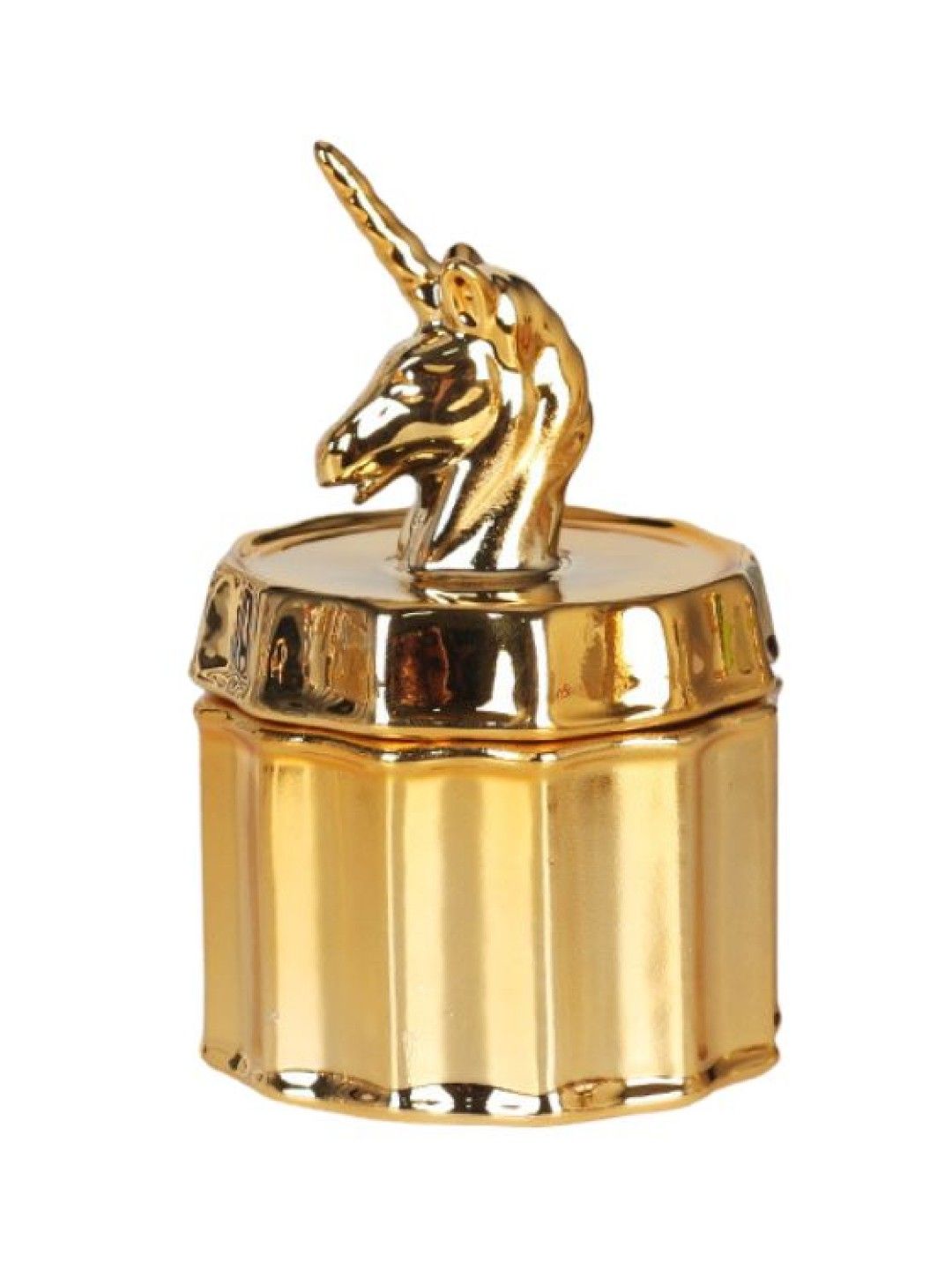 Scenti Trinket Jar with Cover (Gold Unicorn- Image 1)