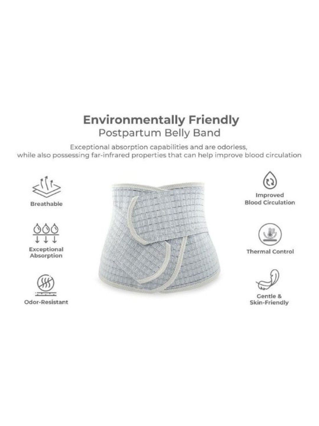 MOOIMOM Bamboo Postpartum Belly Band (Gray- Image 3)