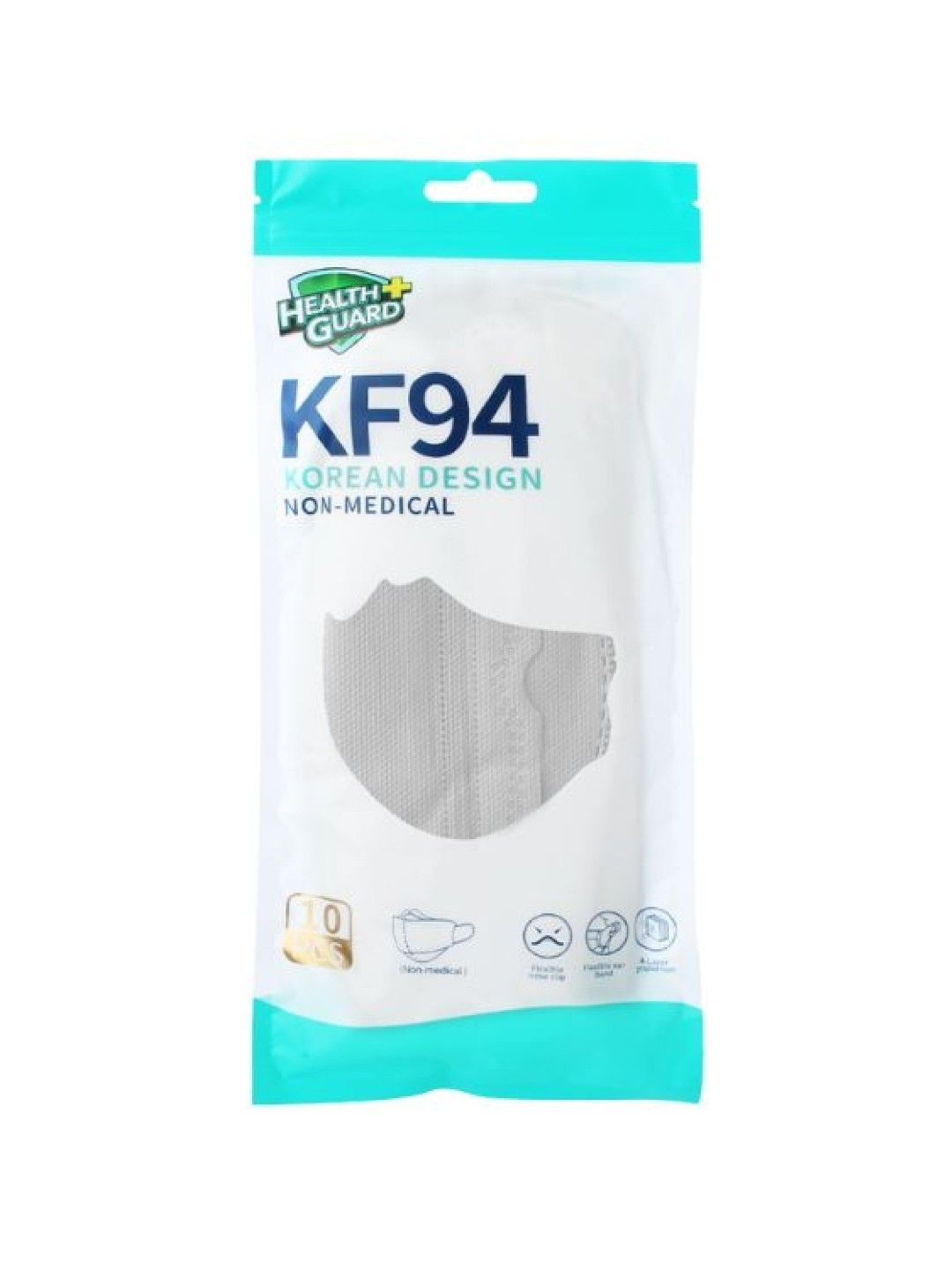 Health Guard KF94 4-Layer Face Mask (Non-Medical) Gray/Pink/Rose Gold (Gray- Image 2)