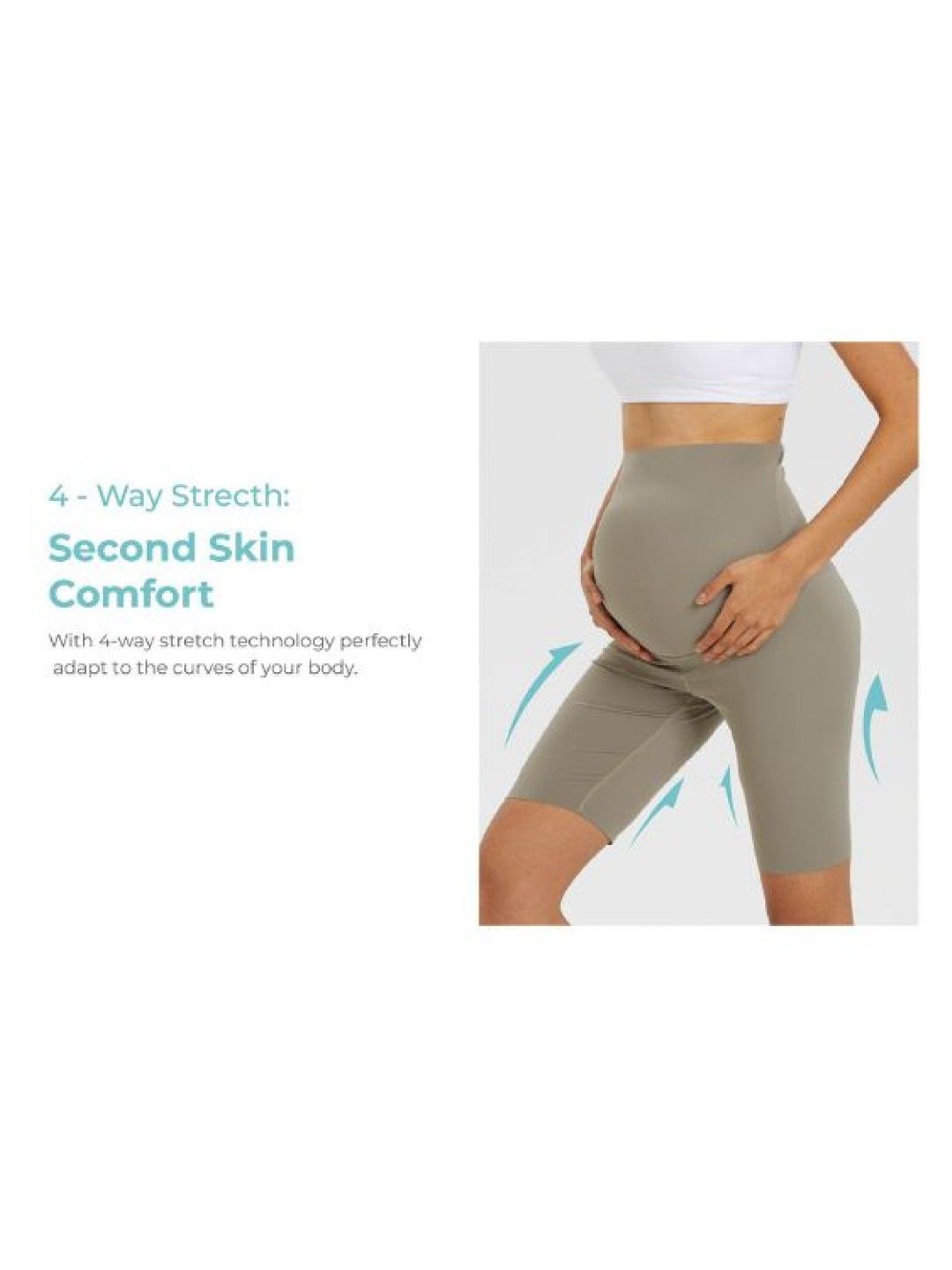 MOOIMOM Active Belly Cover Maternity Leggings (Short) (Gray- Image 4)