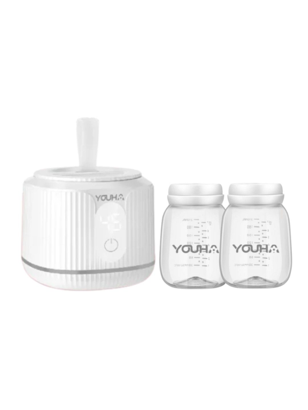 Youha Comfort Warm Portable Milk Warmer (Free 2 x PP Bottles) (Gray- Image 1)
