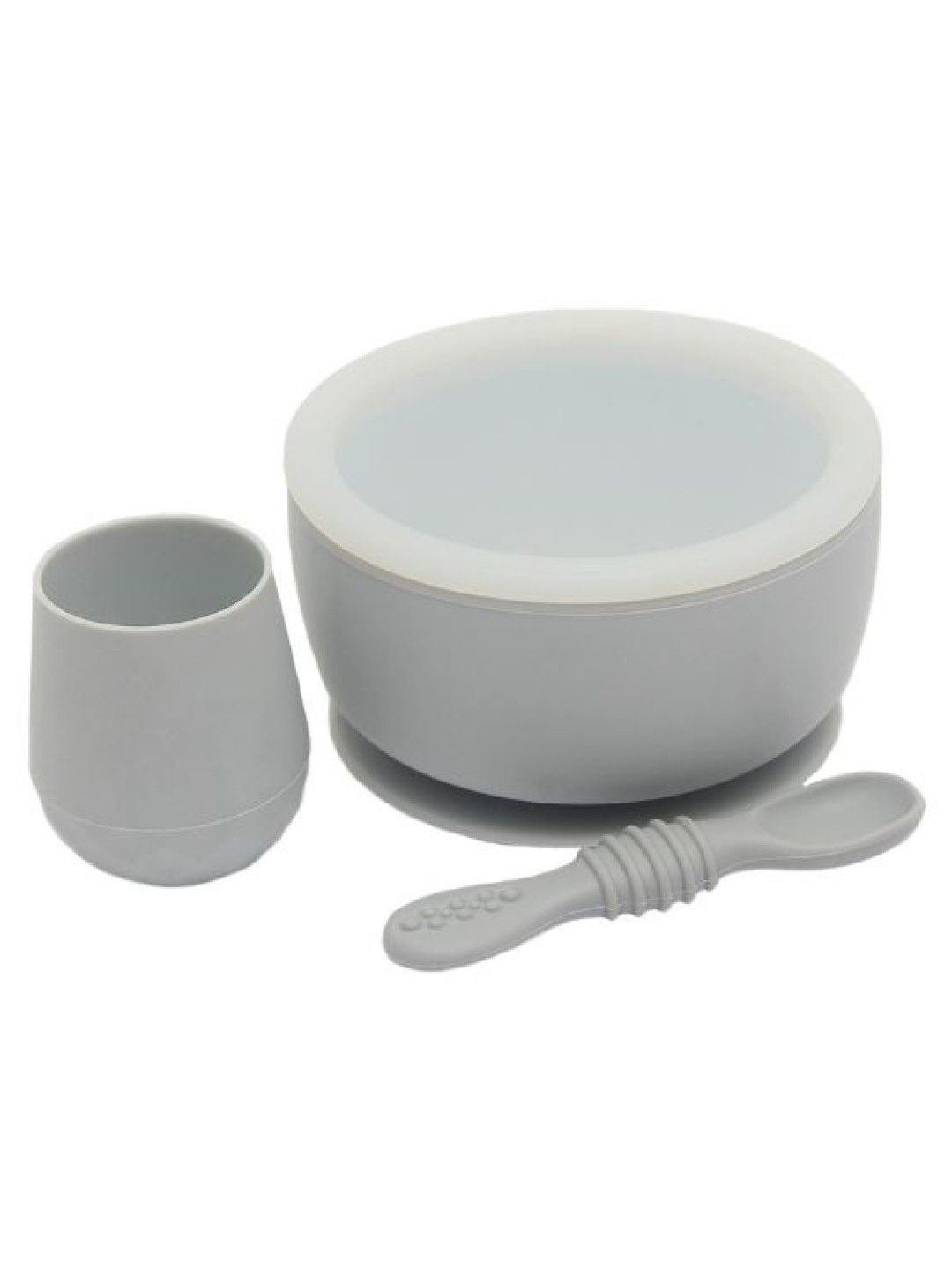 Babynomnom Silicone Bowl Feeding Set & Training Cup (Gray- Image 1)