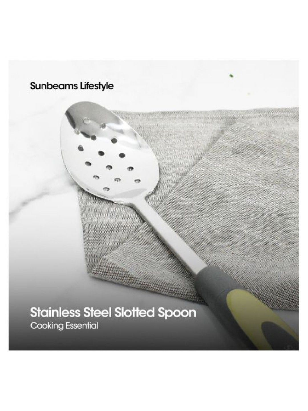 Sunbeams Lifestyle Slique Slotted Spoon 18/8 (Green- Image 3)