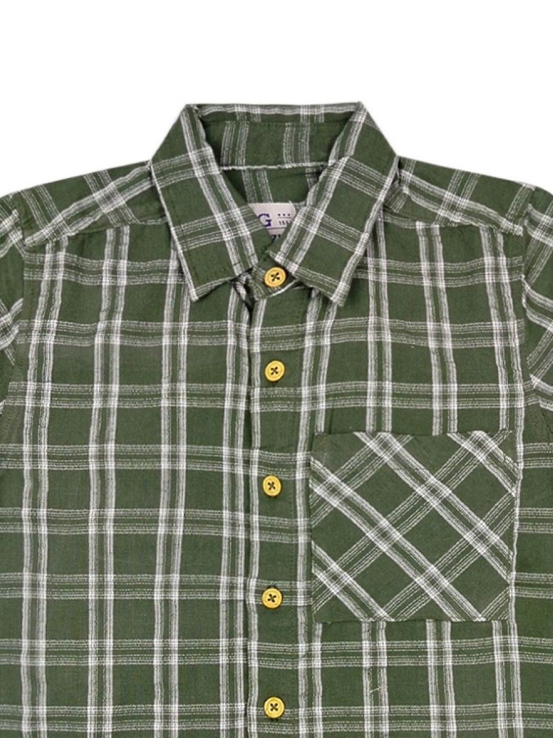 Grizzly Boys Checkered Polo (Green- Image 3)