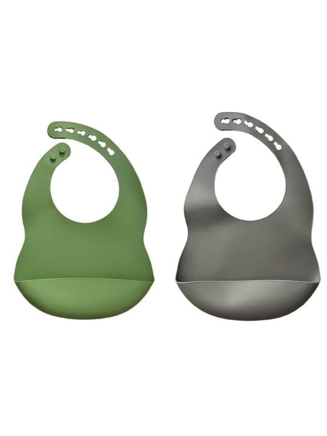 JulieBean Baby 6 Notch Silicone Bib Solid Color [Bundle of 2]